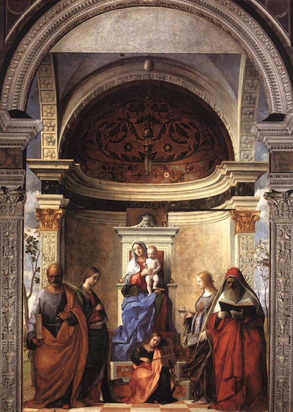 San Zaccaria Altarpiece by Giovanni Bellini, hand-painted oil painting reproduction