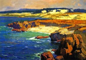 Sand Dunes and Rocky Coast b by Franz Bischoff, hand-painted oil painting reproduction