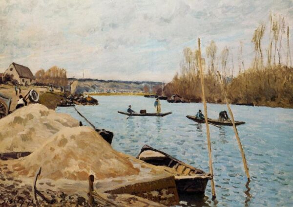Sand Heaps by Alfred Sisley, hand-painted oil painting reproduction