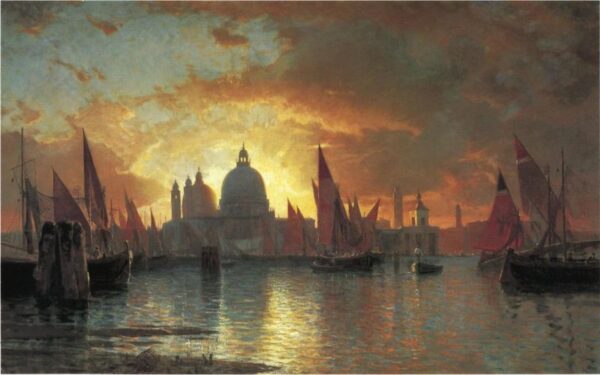 Santa Maria della Salute, Sunset by William Stanley Haseltine, hand-painted oil painting reproduction