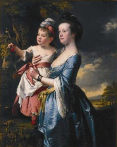 Portrait of Sarah Carver and her Daughter Sarah by Joseph Wright, hand-painted oil painting reproduction