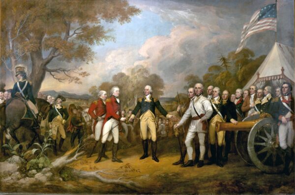 The Surrender of General Burgoyne at Saratoga by John Trumbull, hand-painted oil painting reproduction