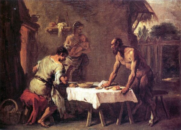 Satyr and a Farmer by Sebastiano Ricci, hand-painted oil painting reproduction