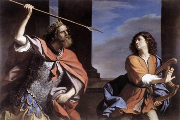 Saul Attacking David by Guercino, hand-painted oil painting reproduction