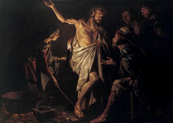 Saul and the Witch of Endor by Matthias Stomer, hand-painted oil painting reproduction