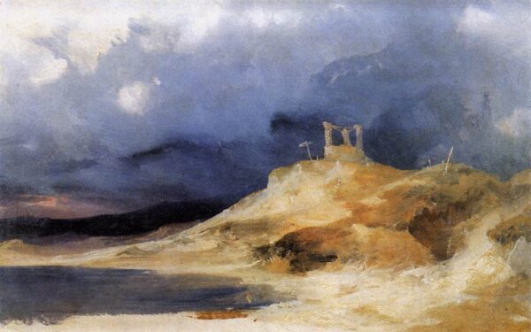 Scaffold in Storm by Karl Blechen, hand-painted oil painting reproduction