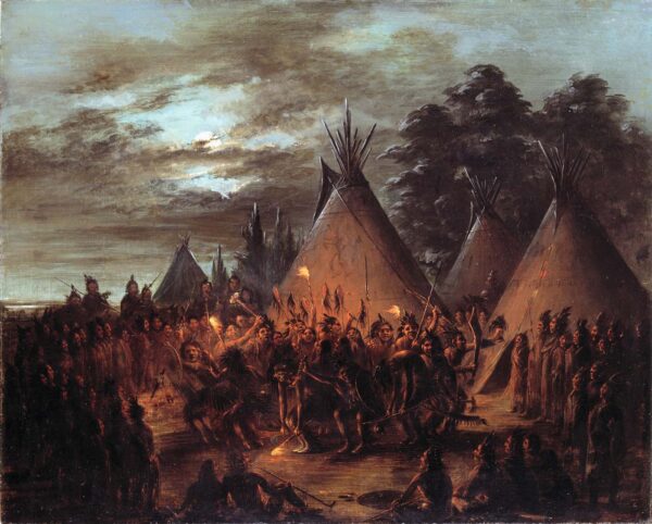 Scalp Dance, Sioux by George Catlin, hand-painted oil painting reproduction