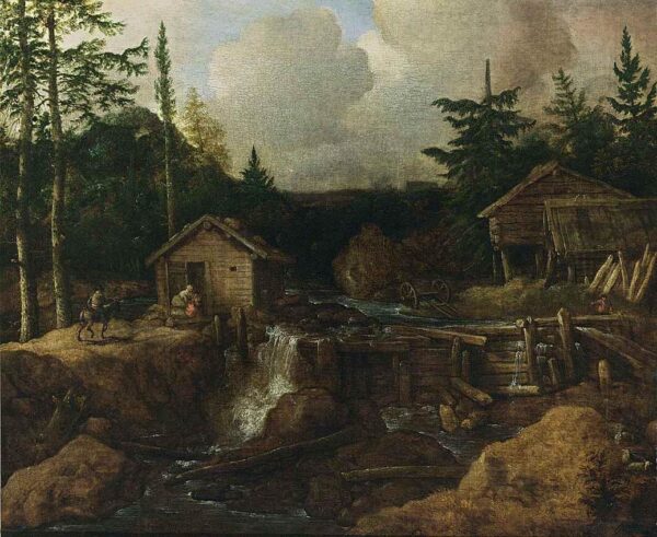 Scandinavian Wooded Landscape by Allaert van Everdingen, hand-painted oil painting reproduction