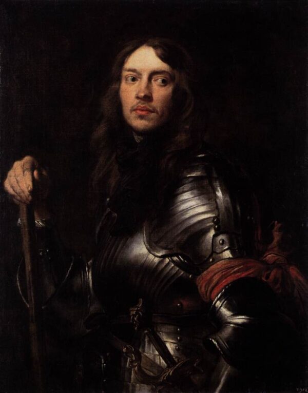 Portrait of a Man in Armour with Red Scarf by Sir Anthony van Dyck, hand-painted oil painting reproduction