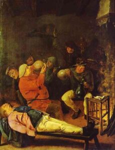 Scene at the Inn by Adriaen Brouwer, hand-painted oil painting reproduction