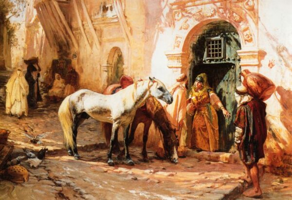 Scene in Morocco by Frederick Arthur Bridgman, hand-painted oil reproduction