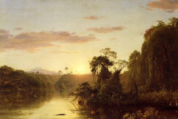 Scene on the Magdalena b by Frederic Edwin Church, hand-painted oil painting reproduction