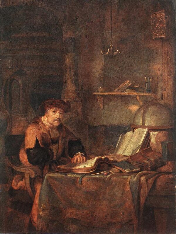 Scholar with his Books by Gerbrand van den Eeckhout, hand-painted oil painting reproduction