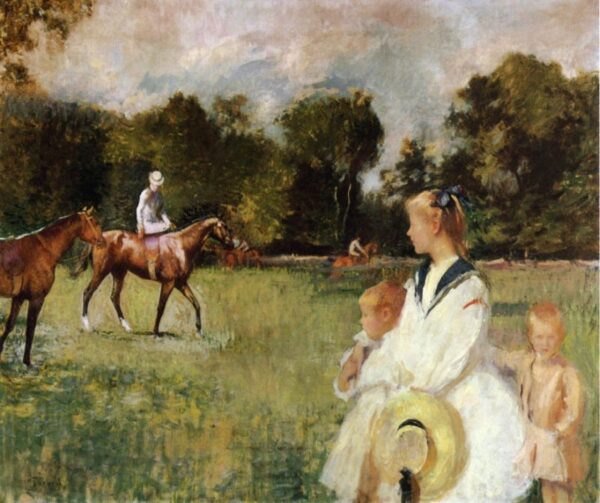 Schooling the Horses by Edmund Tarbell, hand-painted oil painting reproduction