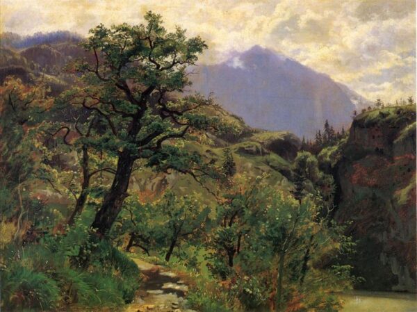 Schwyz near Brunnen by William Stanley Haseltine, hand-painted oil painting reproduction