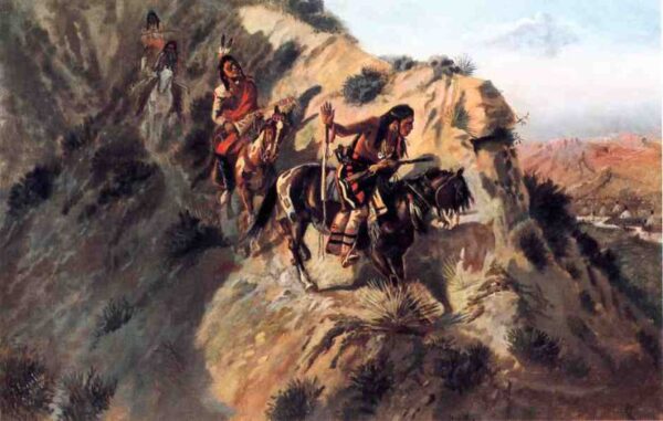 Scouting the Enemy by Charles Marion Russell, hand-painted oil painting reproduction