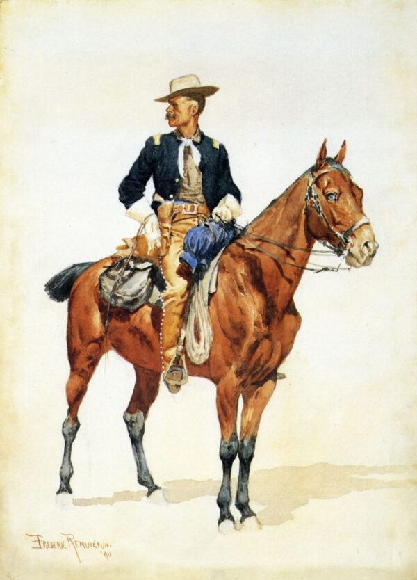 Lieutenant S. C. Robertson, Chief of the Crow Scouts by Frederic Remington, hand-painted oil painting reproduction
