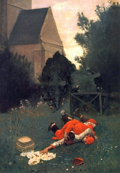 Scramble for the Lunch by Jehan Georges Vibert, hand-painted oil reproduction