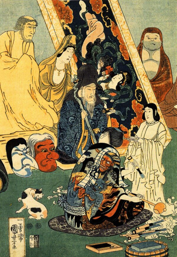 Sculptor Jingoro by Utagawa Kuniyoshi, hand-painted oil painting reproduction