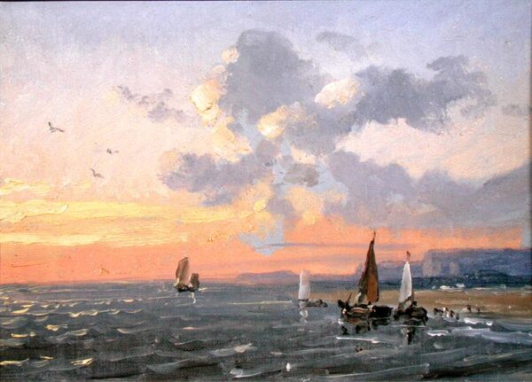 Sea View Sunset by Joséphine Bowes, hand-painted oil painting reproduction