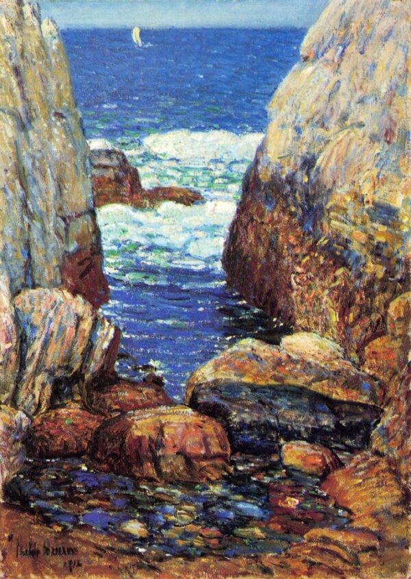 Sea and Rocks, Appledore, Isles of Shoals by Frederick Childe Hassam, hand-painted oil painting reproduction