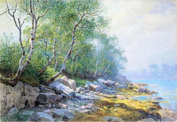 Seal Harbor, Mount Desert, Maine by William Stanley Haseltine, hand-painted oil reproduction