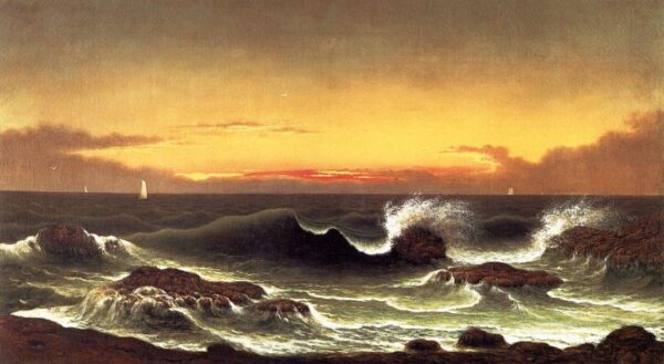 Seascape – Sunrise by Martin Johnson Heade, hand-painted oil painting reproduction