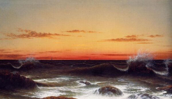 Seascape – Sunset by Martin Johnson Heade, hand-painted oil painting reproduction