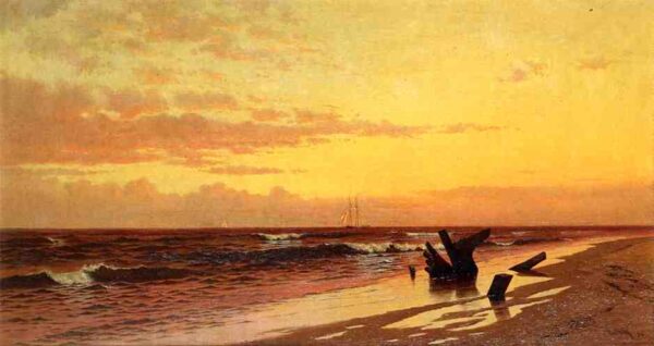 Seascape at Sunset by Francis Silva, hand-painted oil painting reproduction