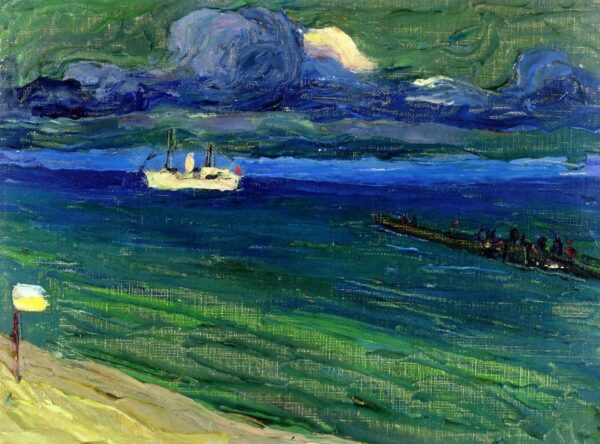 Seascape with Steamer by Wassily Kandinsky, hand-painted oil painting reproduction