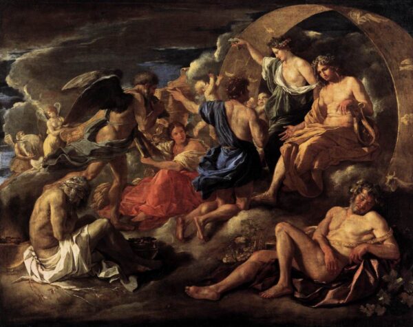 Helios and Phaeton with Saturn and the Four Seasons by Nicolas Poussin, hand-painted oil painting reproduction