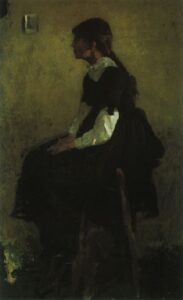Seated Girl in a Long Black Dress by Cecilia Beaux, hand-painted oil painting reproduction