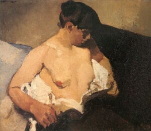 Seated Half Nude by George Hendrik Breitner, hand-painted oil painting reproduction