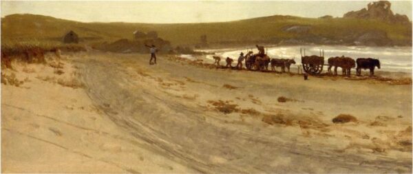 Seaweed Harvesting by Albert Bierstadt, hand-painted oil painting reproduction
