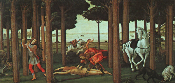 The Story of Nastagio degli Onesti Second episode by Sandro Botticelli, hand-painted oil painting reproduction