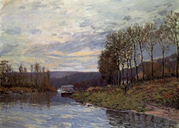 Seine at Bougival by Alfred Sisley, hand-painted oil painting reproduction