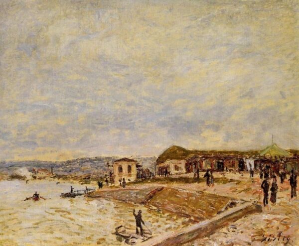 Seine at Daybreak by Alfred Sisley, hand-painted oil painting reproduction