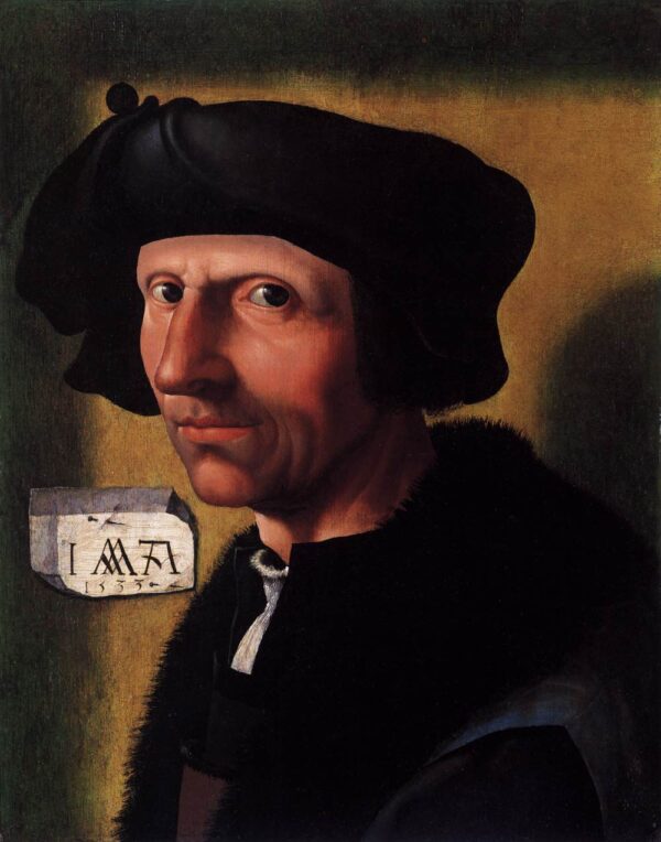 Self-Portrait by Jacob Cornelisz van Oostsanen, hand-painted oil painting reproduction