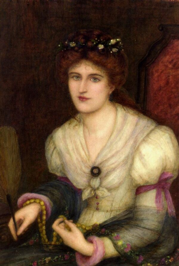Self-Portrait by Marie Spartali Stillman, hand-painted oil reproduction
