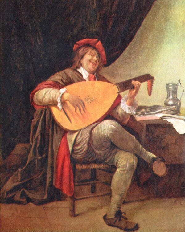 Self-Portrait With A Lute by Jan Steen, hand-painted oil painting reproduction