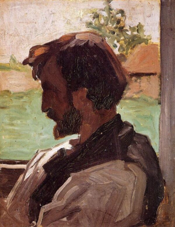 Self-Portrait at Saint-Sauveur by Jean Frédéric Bazille, hand-painted oil painting reproduction