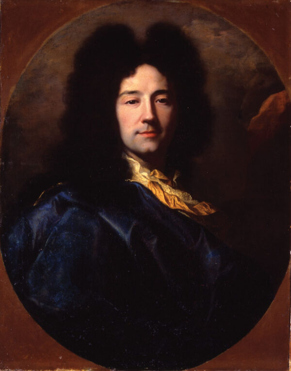 Self-Portrait in Blue Cloak by Hyacinthe Rigaud, hand-painted oil painting reproduction
