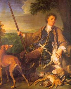 Self-Portrait in Hunting Dress by Alexandre Francois Desportes, hand-painted oil painting reproduction