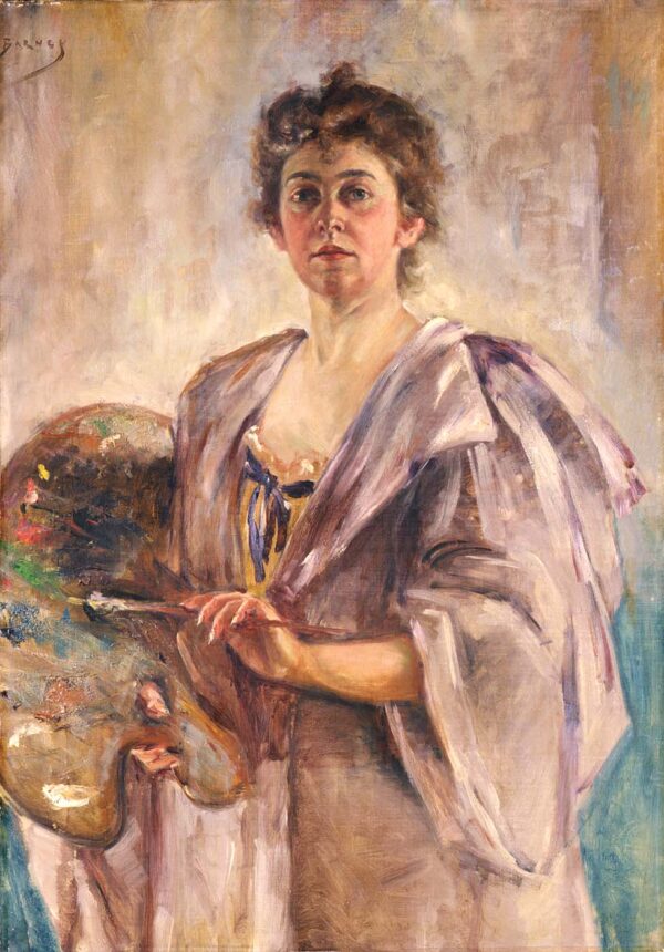 Self-Portrait in Painting Robe by Alice Pike Barney, hand-painted oil painting reproduction