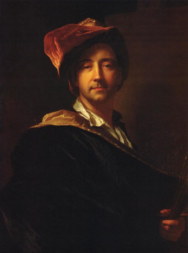 Self-Portrait in a Turban by Hyacinthe Rigaud, hand-painted oil painting reproduction