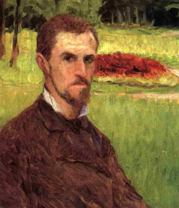 Self Portrait in the Park at Yerres by Gustave Caillebotte, hand-painted oil painting reproduction