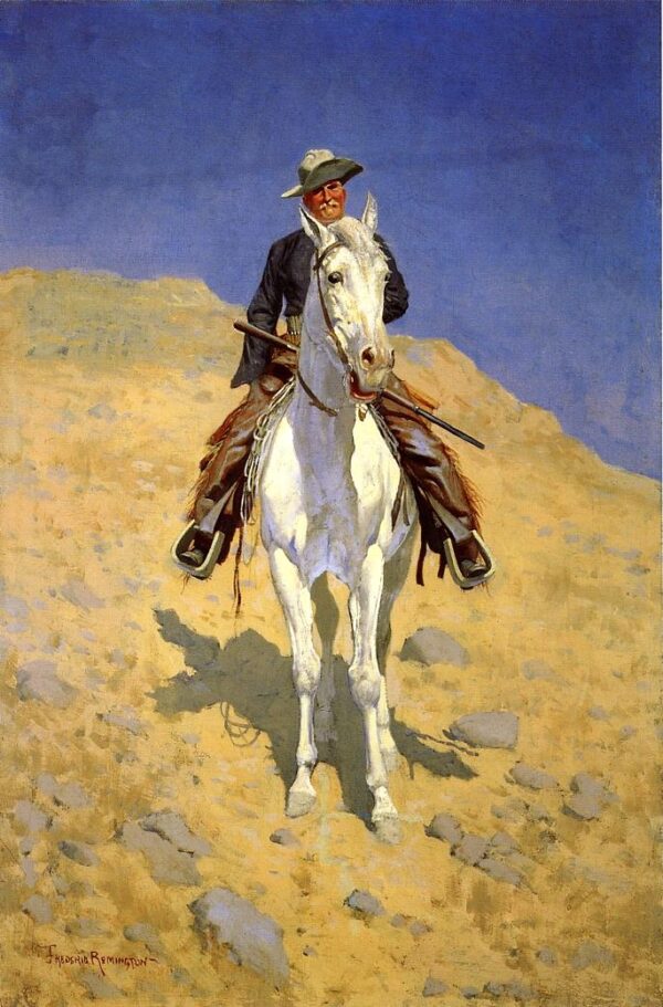 Self-Portrait on a Horse by Frederic Remington, hand-painted oil painting reproduction