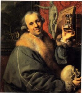 Self-Portrait with Hourglass by Johann Zoffany, hand-painted oil painting reproduction