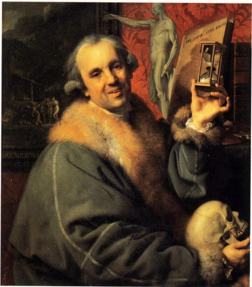 Self-Portrait with Hourglass by Johann Zoffany, hand-painted oil reproduction