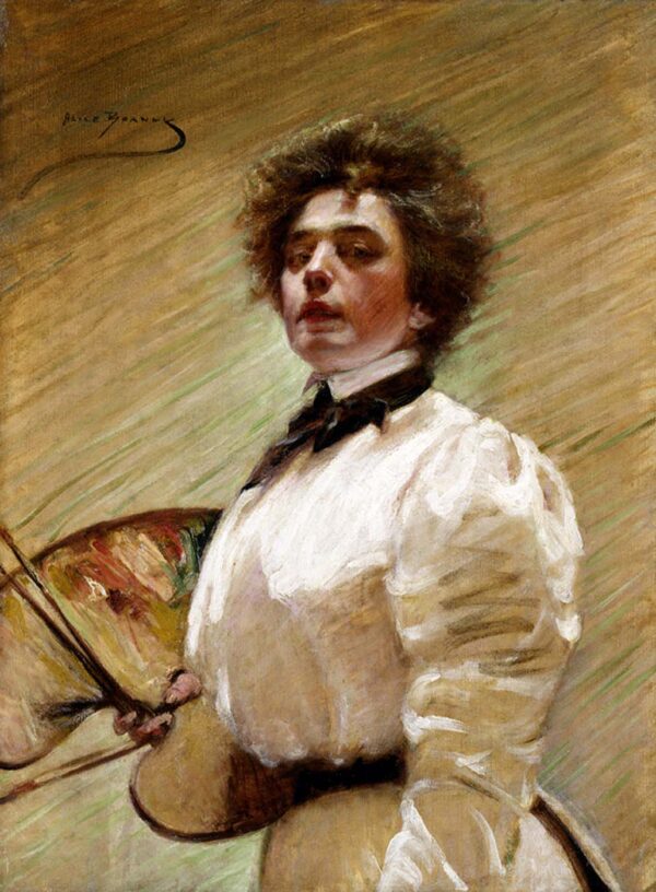 Self-Portrait with Palette by Alice Pike Barney, hand-painted oil painting reproduction
